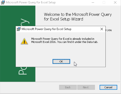 Power Query installation