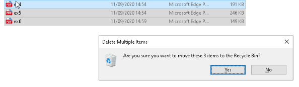 CTRL+D – move file to Recycle Bin