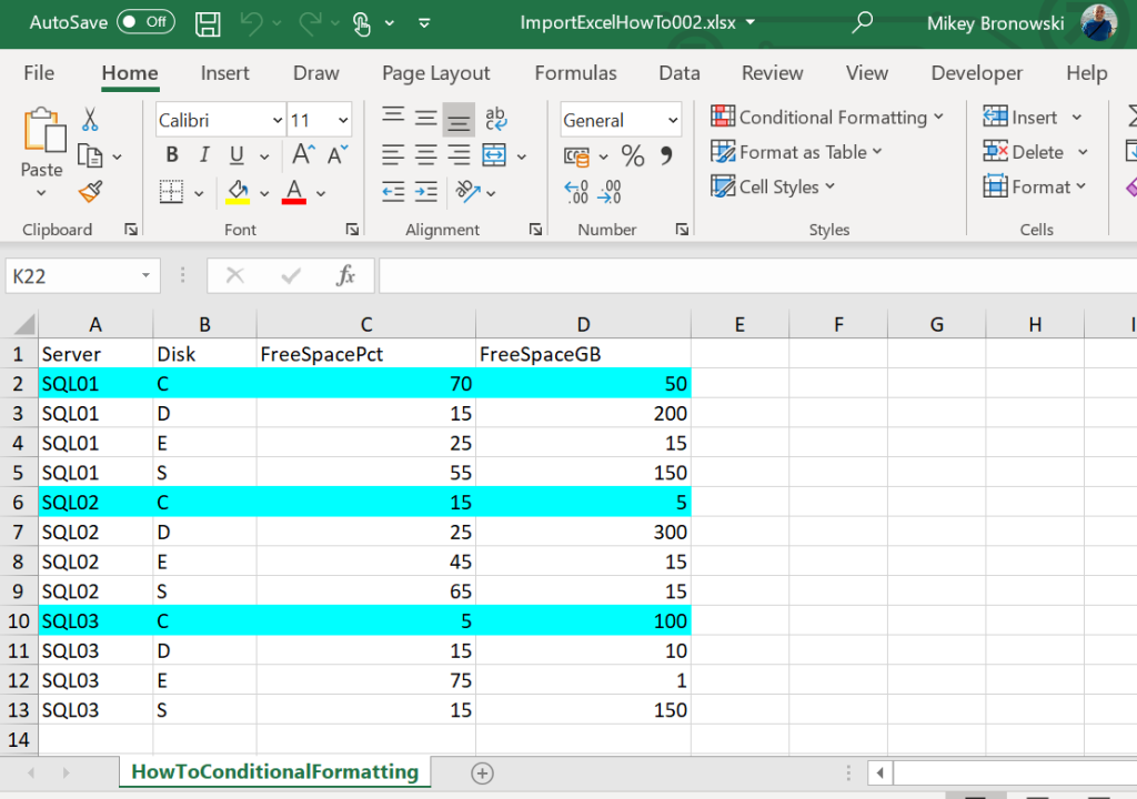 ImportExcel - Format entire row based on the single-cell value