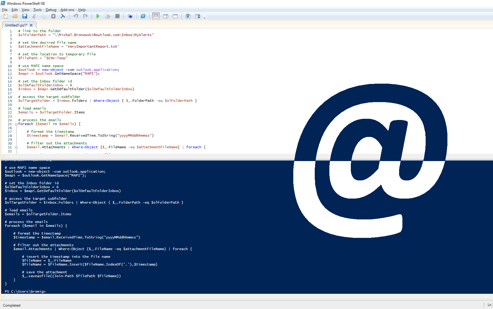 Saving Outlook Attachments With PowerShell Mikey Bronowski Blog